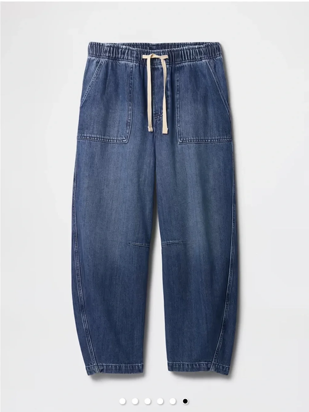 NWT Gap mid-rise Supersoft Pull-on Barrel Jeans size medium - Picture 4 of 11